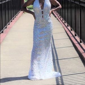 Silver, Multi color rhinestone/bling prom dress